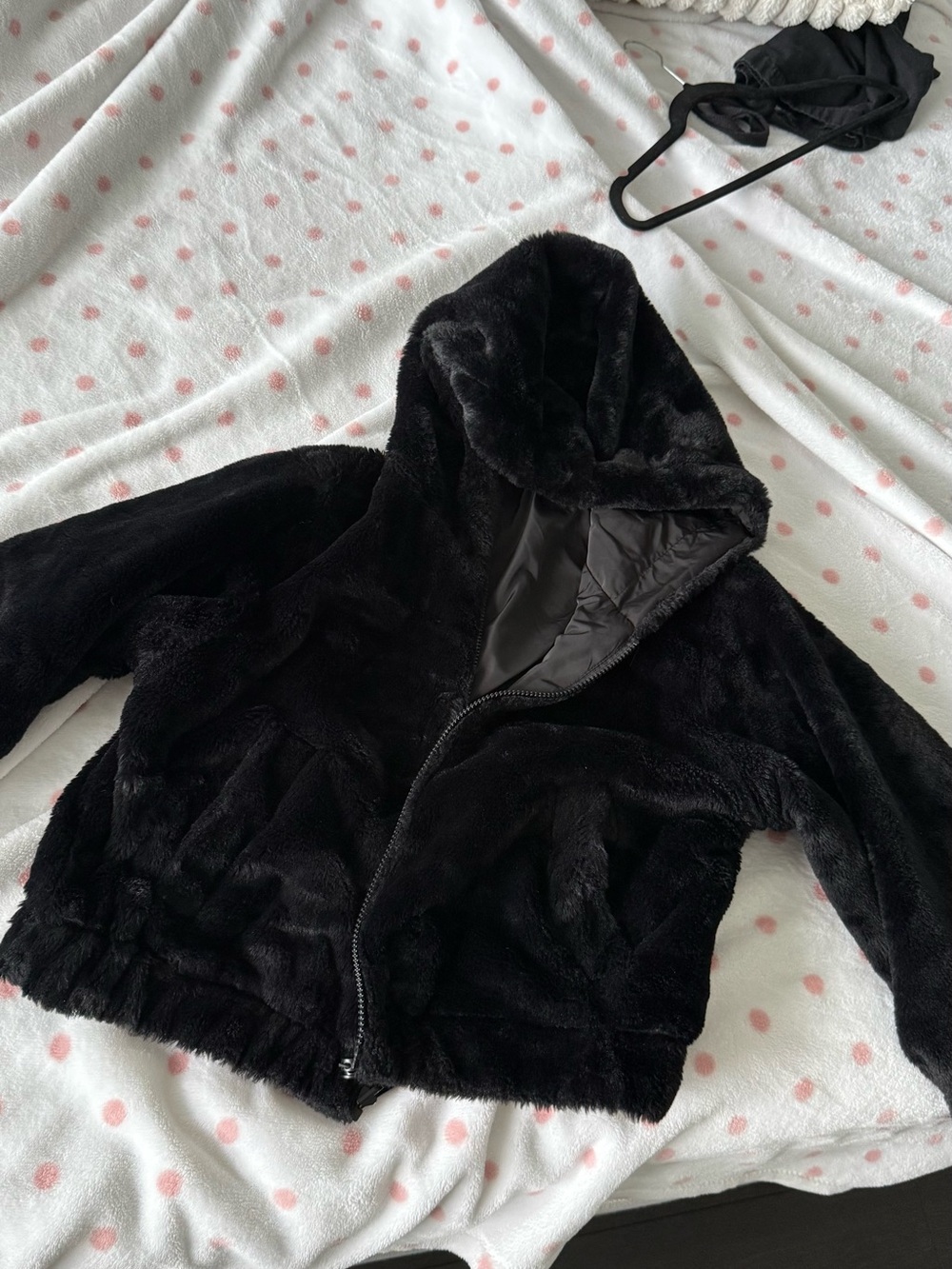 Garage Black reversible jacket with faux fur